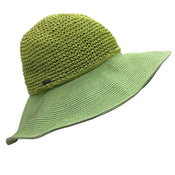 Scala Collezione Green Wide Brim Sun Hat Paper Brim Women One Size - Picture 1 of 6